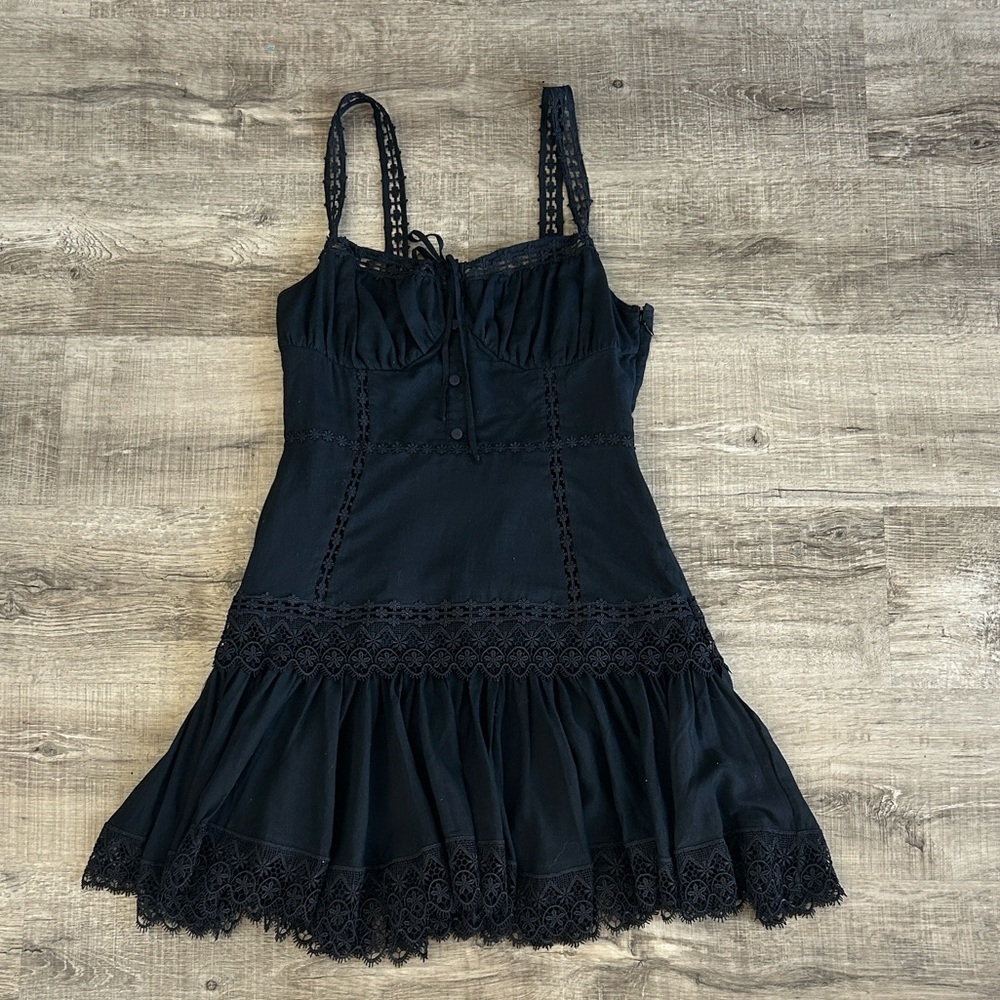 Charo Ruiz Ibiza Elodie Guipure Lace Trimmed Cotton Blend Dress M - Picture 6 of 14